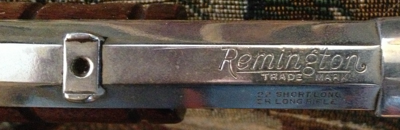 In this pic you can see the Remington stamp on top of the barrel along with the caliber markings.